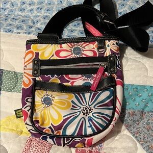 Lily Bloom Colorful Floral Crossbody Bag - Purple/Yellow/Multi